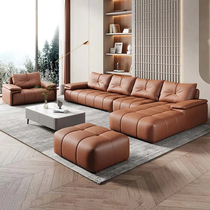 Luxury Leather Sofa Living Room European Modern Elegant Sofa Comfortable Lounge Sofa Sala De Estar De Luxo Home Furniture