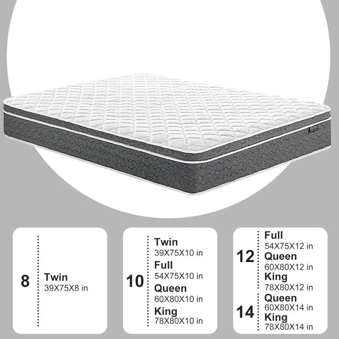 12 Inch Queen Mattresses Hybrid in a Box with Gel Memory Foam, Individually Wrapped CertiPUR-US Certified, Medium Firm Mattres