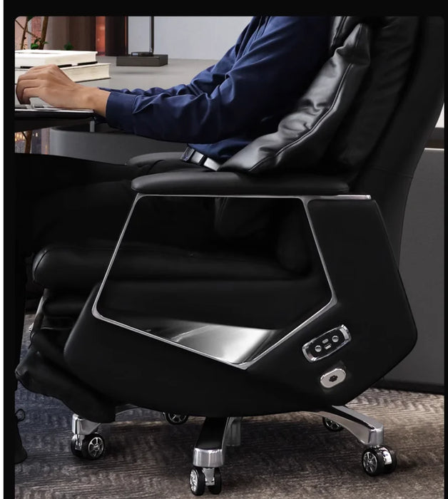 Office Chair President Comfortable high-end leather modern simple lift sedentary recliner electric boss chair