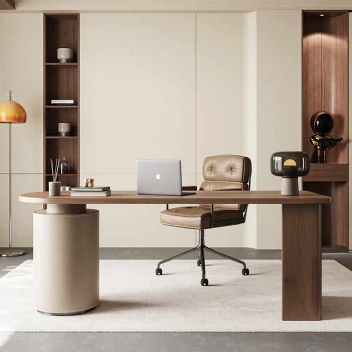 Retro Study Italian Modern Office Desks Writing Solid Wood Office Desk, Computer Boss Work Writing Masa Office Furniture AA