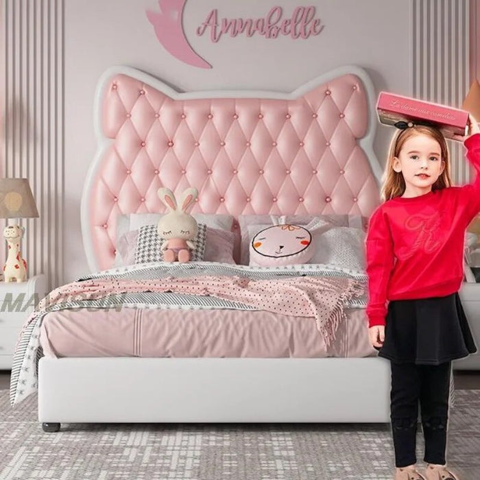 Cartoon Creative Net Red Children Bed Girl Princess Fashion Pink Children Beds Single Luxury Cama Infantil Bedroom Furniture