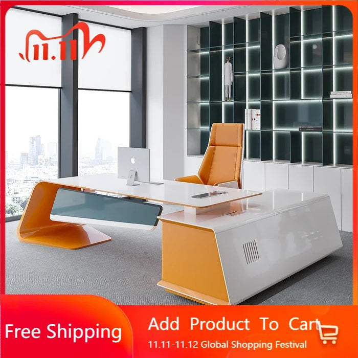 Modern Console Office Desk Reception Organizer Wooden Executive Filing Cabinets Desk Table Writing Escritorio Desk Accessories