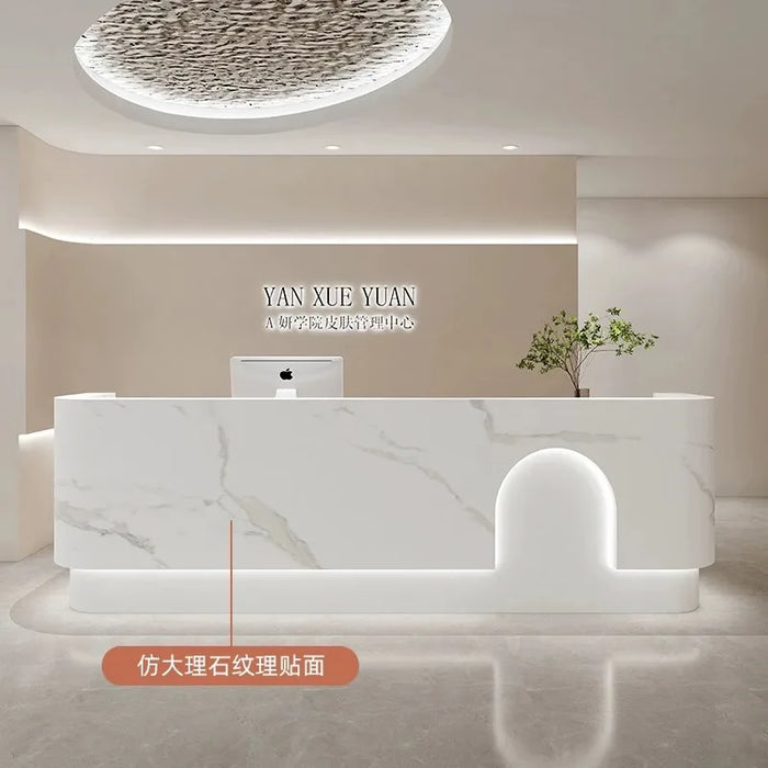 Wooden Service Desk Front Office Vanity Modern Reception Desk Rostrum Executive Computer Rivanie Per Ufficio Moderno Furniture