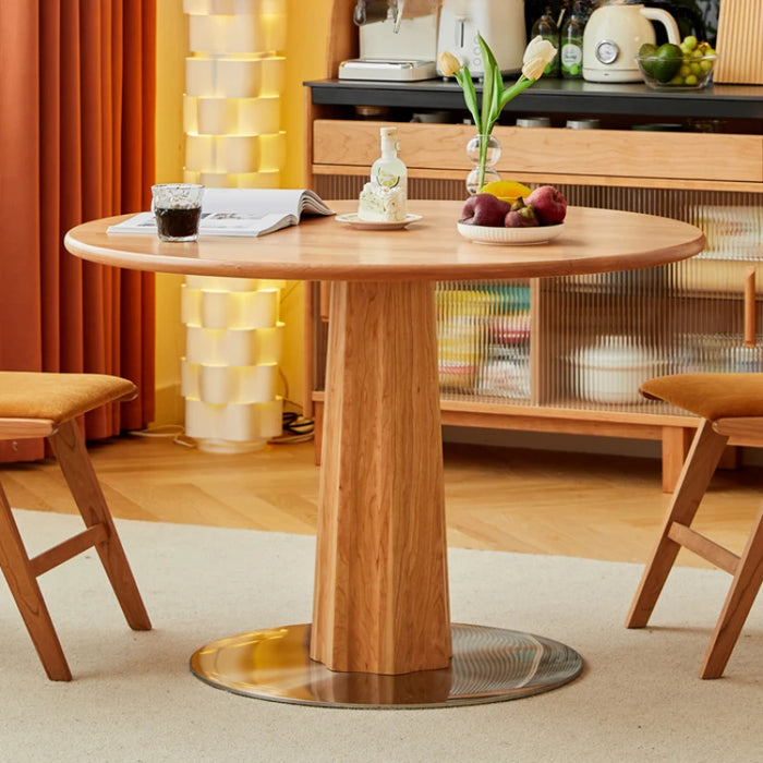 Thickened Rockboard Dining Tables Household Round Wood Nordic Simplicity Dining Tables Mesa Comedor Restaurant Furniture QF50DT
