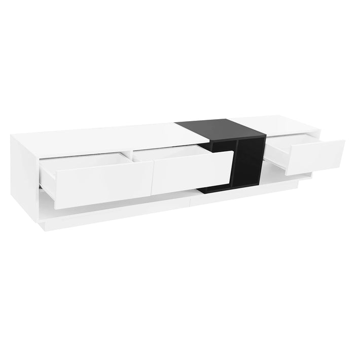 Sleek and Stylish TV Stand, Two-tone Media Console for TVs Up to 80'', Functional TV Cabinet with Versatile Compartment