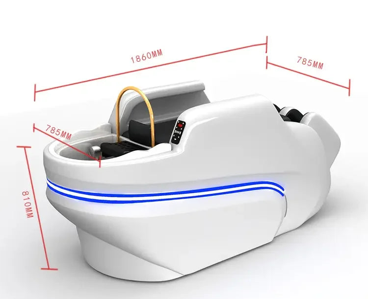 Modern Luxury Hair Salon Furniture White Electric Multifunctional Beauty Salon Hair Washing Massage Shampoo Chair with Bowl