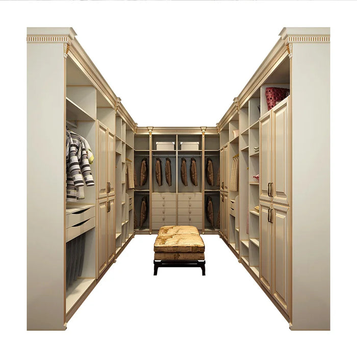 Bedroom custom L shape walk-in wardrobe cabinet closet