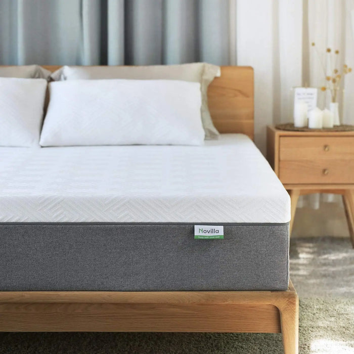 Novilla-Gel Memory Foam Mattress for Cool Sleep and Pressure Relief, Medium Plush, Queen Size, 12"
