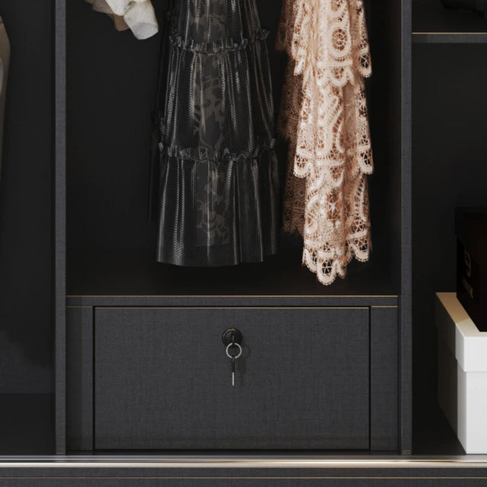 Luxury Drawers Wardrobe Organizer Storage Sliding Door Underwear Wardrobe Bedroom Glass Clothing Racks Penderie Furniture