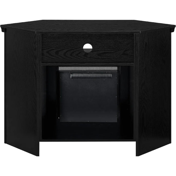 TV cabinet, classic glass door fireplace corner TV bracket, suitable for 55 inch black TV cabinet