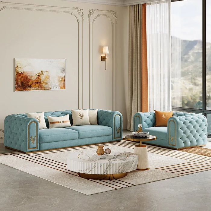 Modern Minimalist American Pull Buckle Luxury French Cream Style Living Room Sofa