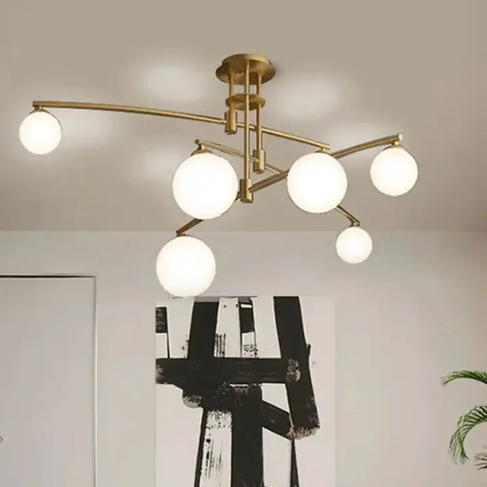Nordic Modern Glass Ceiling Chandelier Black Gold Pendant Light for Living Room Bedroom G9 LED Iron Art Hanging Light Fixture