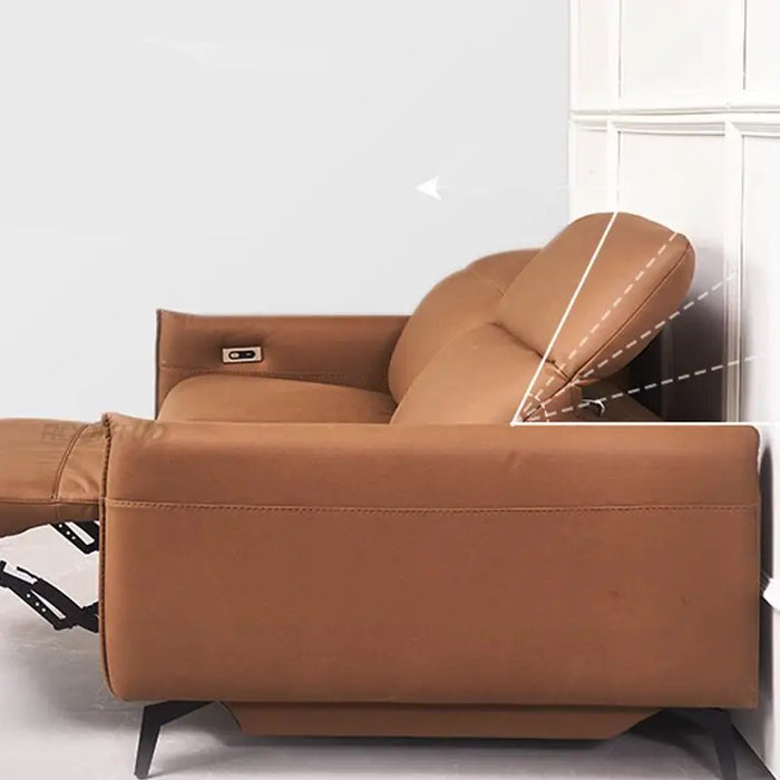 Leather Couch Modern Soft High Rebound Sponge Living Room Furniture Electric Stretching Seat Multifunctional Double Sofa