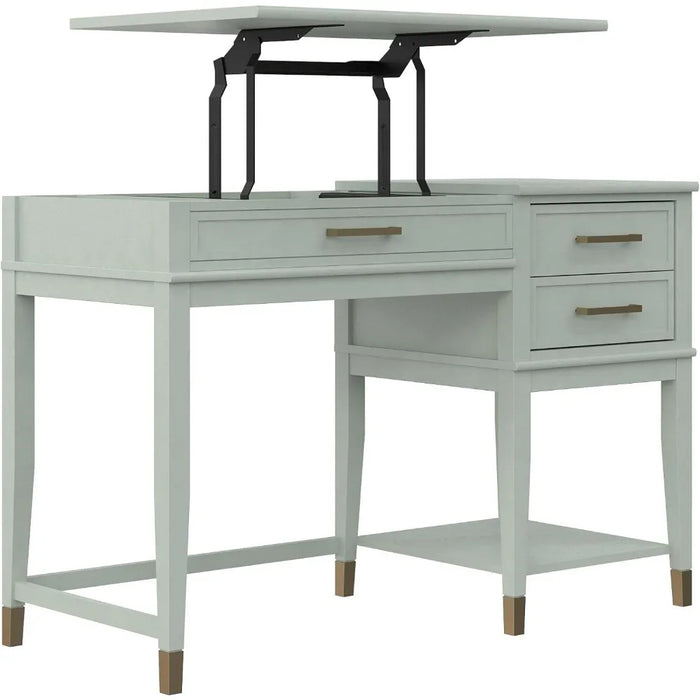 19.7D X 45.7W X 30.1H in Laptop Desk Organizer Westerleigh Lift-Top Computer Desk Green Office Desks Table Reading Gamer Motion