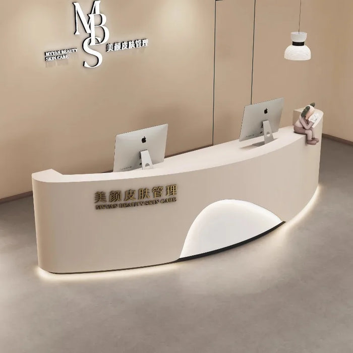 Luxury Reception Desks Front Wood Executive Cashier Counter Bar Long Reception Desks Office Escritorio Gamer Salon Furniture