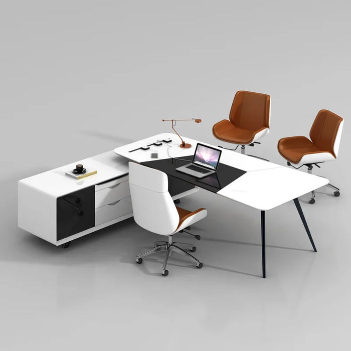 Office Furniture Boss Desk Simple Modern Paint Desk General Manager Table and Chair Combination