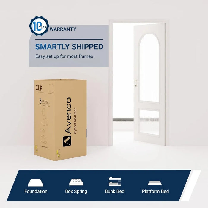 Queen Size Mattress, 10 Inch Queen Hybrid Mattress in A Box ,Gel Memory Foam, Medium Firm Queen Mattress Colchon