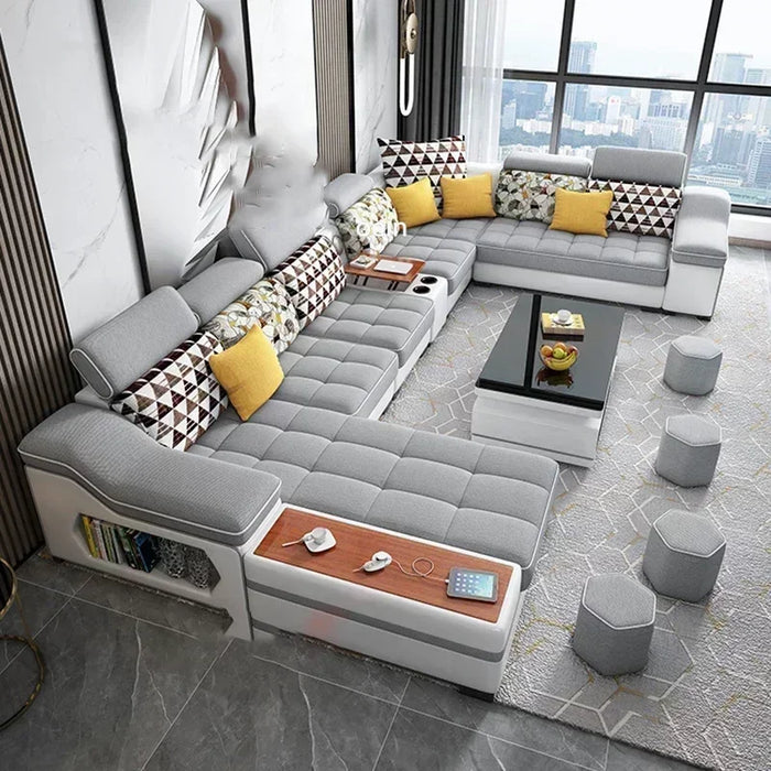 Solid Colors Queen Living Room Sofas Modern Nordic Luxury Bed Lazy Sofa Chair Leather Single Lounge Woonkamer Banken Furniture