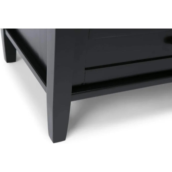 Warm Shaker SOLID WOOD 47 Inch Wide Transitional TV Media Stand in Black For TVs Up to 52 Inches Furniture Wall Tv Cabinet