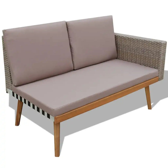 4 Piece Patio Lounge Set with Cushions Poly Rattan Gray B Outdoor Table and Chair Sets Outdoor Furniture Sets