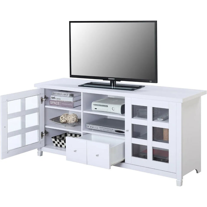 Convenience Concepts Newport Park Lane 1 Drawer TV Stand with Storage Cabinets and Shelves for TVs up to 65 Inches, Espresso