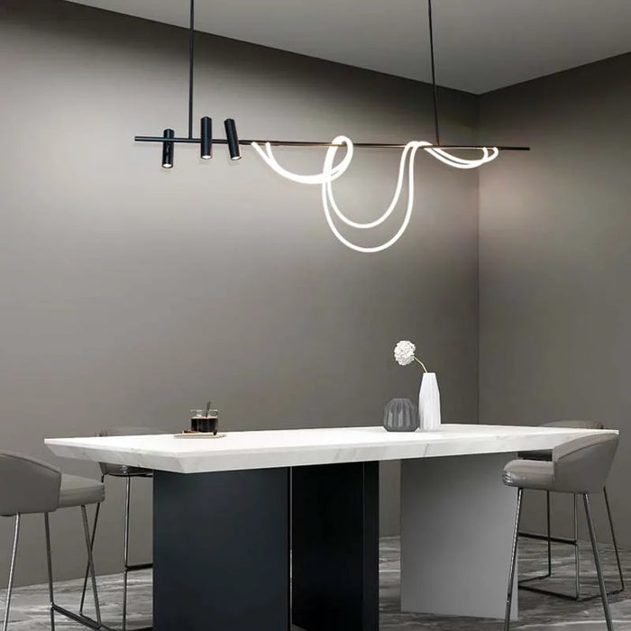 Modern minimalist Scandinavian LED strip lights pendant lights design sense high-grade spotlights island dining room lights