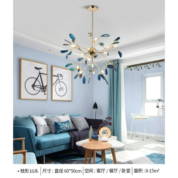 Agate chandelier living room bedroom dining room post-modern Nordic creative firefly lamp