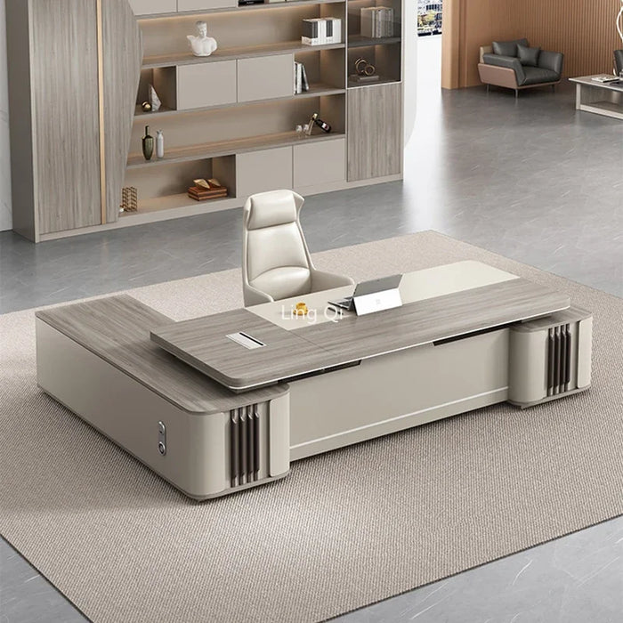 Modern Luxury Office Desk Vanity Reception Conference L Shaped Filing Cabinets Executive European Mesa Escritorio Home Furniture