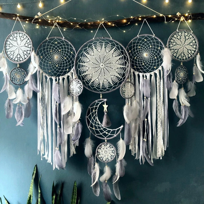 5pcs Dream Catcher Boho Decor Tapestry Feather Wall Hanging Interior Tassel Wall Hanging Home Decor