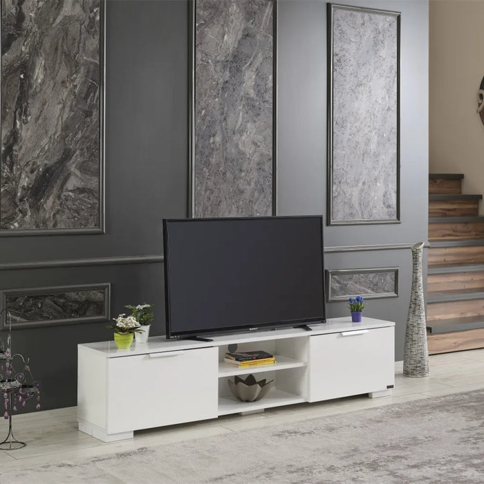 TV Stand Wall Unit Set TV Board – Cabinet with Two Doors  in Modern Design  Living Room Furniture TV Table Home Furnishings