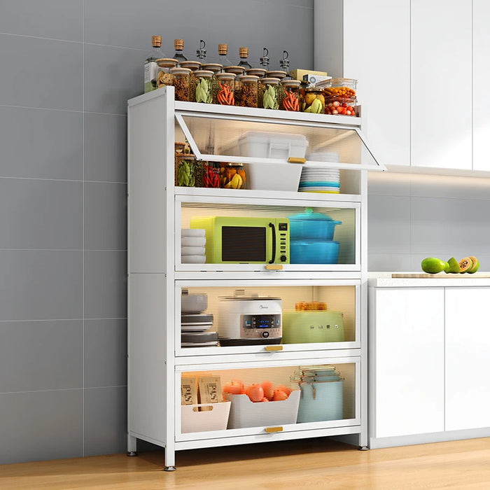 Nordic Shelves Sideboard Stainless Shelf Glass Laden Kitchen Modern Sideboard Modular Aparador Blanco Living Room Furniture HDH