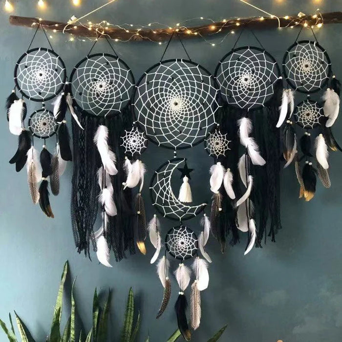 5pcs Dream Catcher Boho Decor Tapestry Feather Wall Hanging Interior Tassel Wall Hanging Home Decor