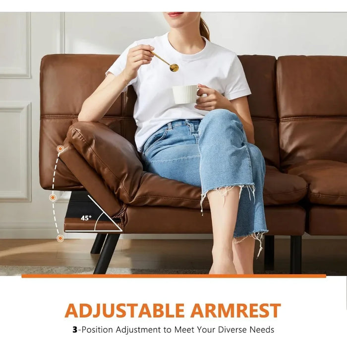 Sofa Bed Couch, Loveseat Sleeper Futon for Living Room, Foldable Memory Foam Furniture, Convertible Full Size Sofa