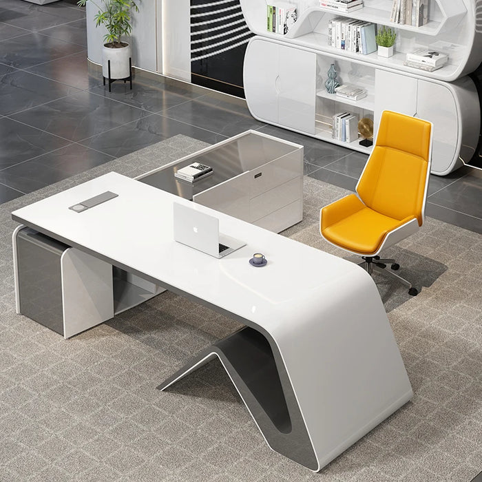 White Computer School Desk Study Gaming Office Vanity Reception Desks Writing Executive Schreibtisch Media Console Furniture