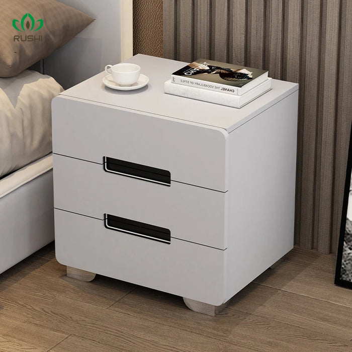 2022 Intelligent Bedside Table Bedroom Storage Cabinet Modern Wireless Charging White Multifunctional Bedside Cabinet Nightstand