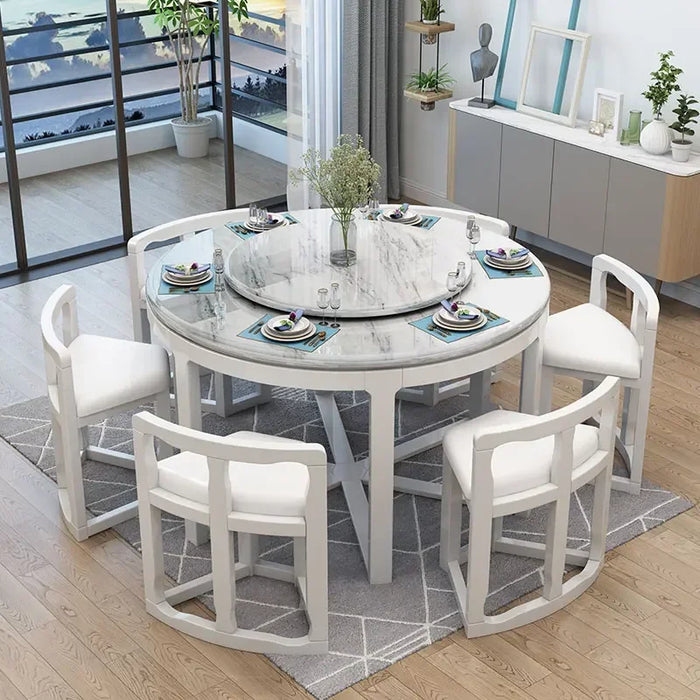 Turntable Round Dining Table Luxury Legs Metal Modern Hallway Coffee Tables Office Living Room Mesas De Jantar Home Furniture