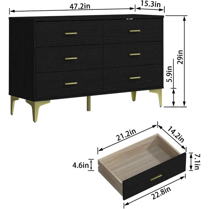 Dressing Table Modern 6 Drawer Wood Dresser Make Up Table Entryway Toilet Furniture Makeup Hallway Living Room Furnitures Vanity
