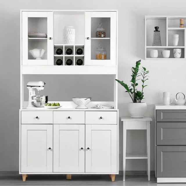 Wardrobe Closet Freestanding Closet Cabinet with Wide Drawers Hanging Rod Armoire Clothes Organizer for Bedroom Kids' Room Dorm