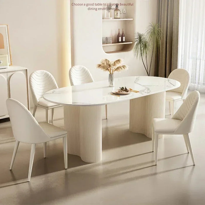 Oval Design Dining Tables Living Room Nordic Coffe Marble Modern Dining Tables Kitchen Luxury Mesa Comedor Home Furniture SR50DT