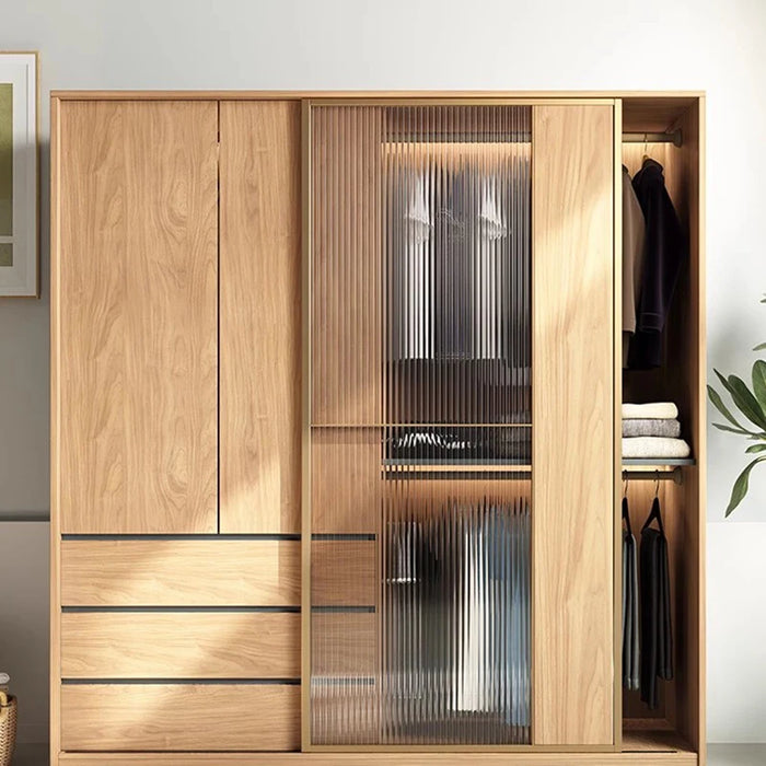 Big Wooden Wardrobe Multifunctional Organizer Designer Simple Drying Rack Combination Closet Storage Roperos Korean Furniture