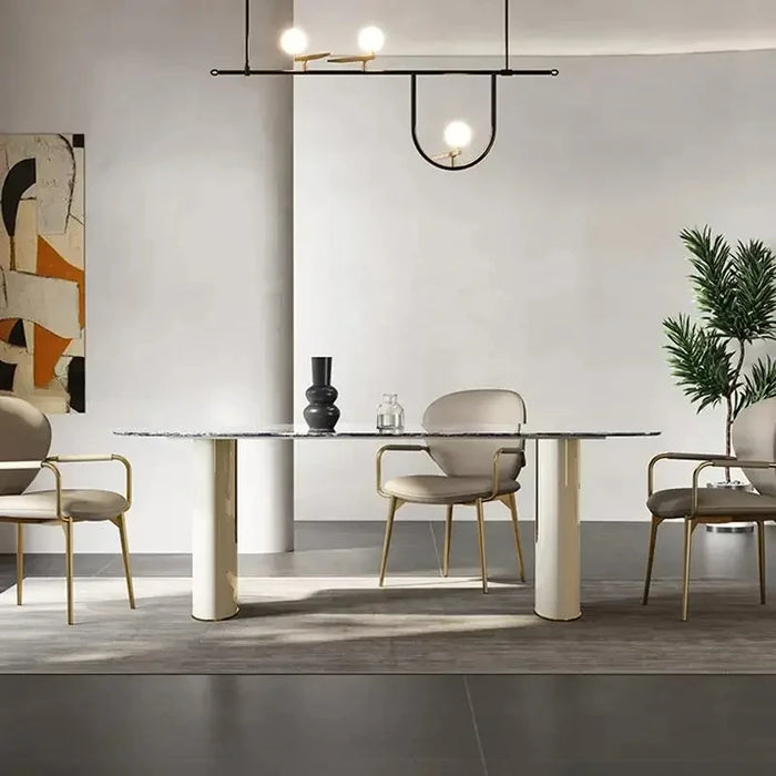 Italian Rectangle Dining Table Nordic Console Large Center Marble Dining Table Restaurant Mesas De Jantar Minimalist Furniture
