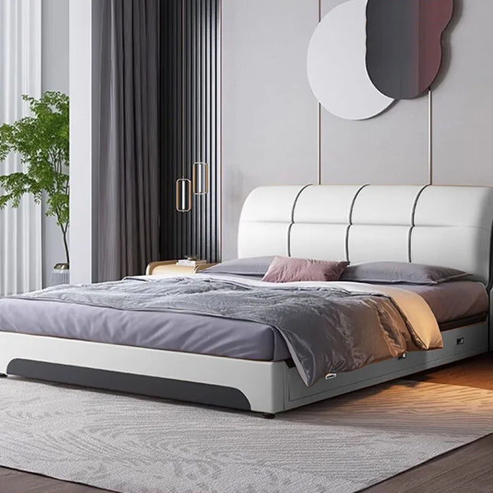 Queen Size Double Bed Waterproof European Storage Safe Modern Twin Bed Frame Wood Multifunctional Camas De Casal Furniture