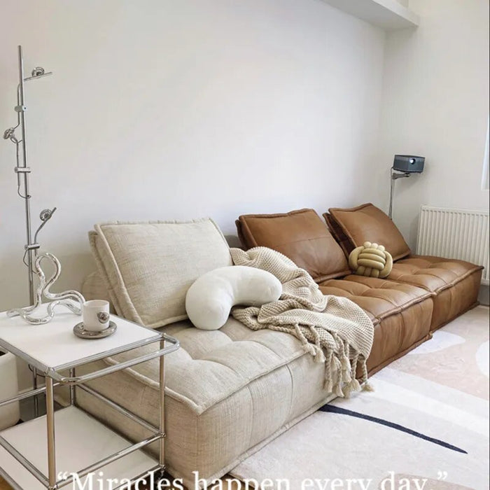 MOMO Beancurd Block Italian Cloth Sofa Single Double Small Apartment Living Room Combination Square Sofa Tatami Nordic