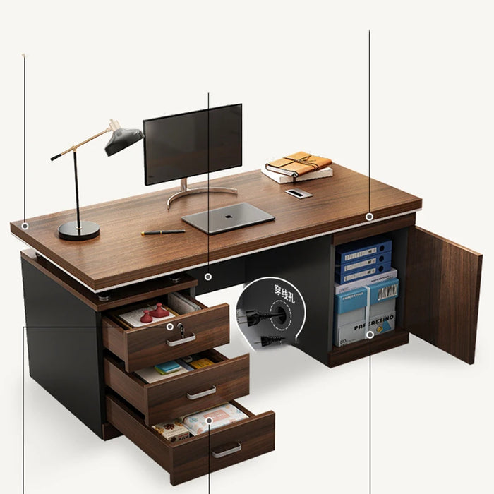 Workbench Computer Office Desk Study Table Writing Work Desk Drawers Executive Luxury Escritorios De Oficina Luxury Furniture
