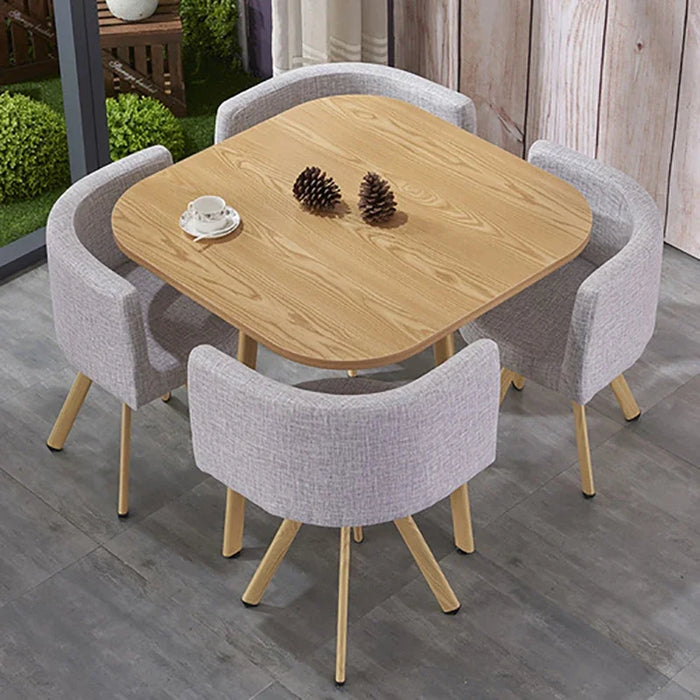 Kitchen Round Dining Table Set 4 Chairs Office Luxury Dining Table Solid Wood Muebles Para El Hogar Room Furniture GPF50YH