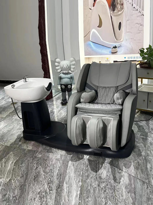 Smart high-end massage flush bed Multi-functional rotating shampoo bed Beauty shop hair salon electric hair chair