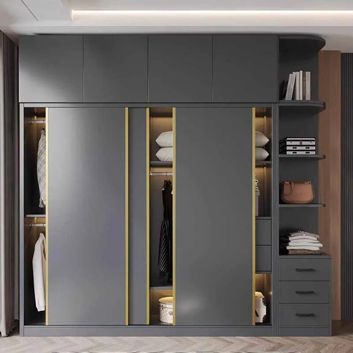 Girls Clothes Wardrobe Storage Black Gold Cube Display Wardrobe European Multifunction Vitrinas Cristal Expositoras Furniture