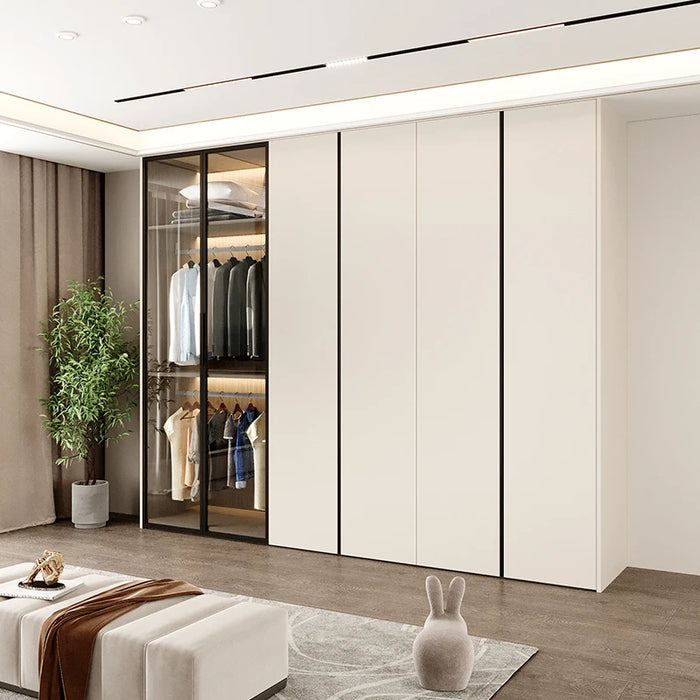 wardrobe with top-notch modern minimalist furniture, home bedroom, all solid wood, customized sliding door, storage