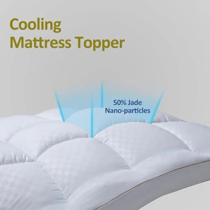 TopTopper Mattress Topper Queen Size, Cooling Mattress Pad Cover for Hot Sleepers, Extra Thick 5D Snow Down Alternative Overf