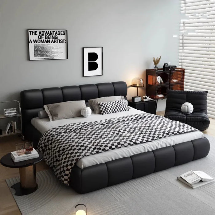 Designer Black Luxury Double Bed Modern High End Headboards Frames Double Bed King Human Muebles Para Dormitorio Furniture